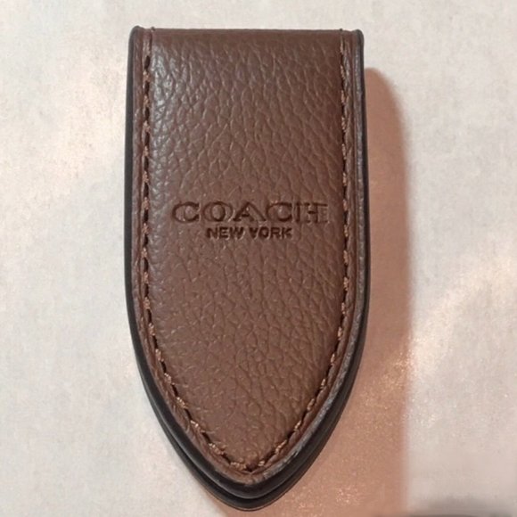 Coach Leather Magnetic Flap Money Clip (F11456) - Saddle - Picture 1 of 6
